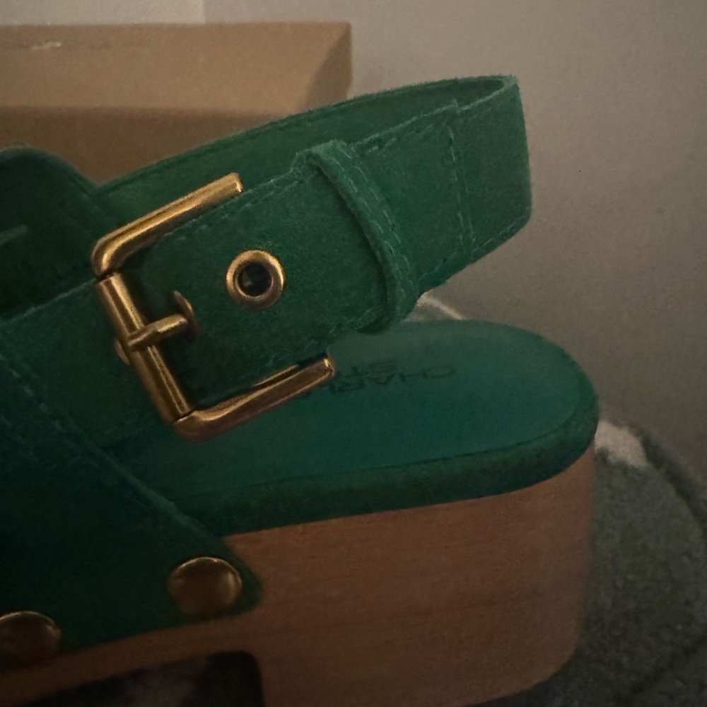 Green Suede Lucia Kite Clogs - Picture 4 of 6